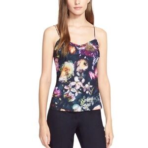 Ted Baker Cynaria Floral Print Scallop Edge Camisole Sz S